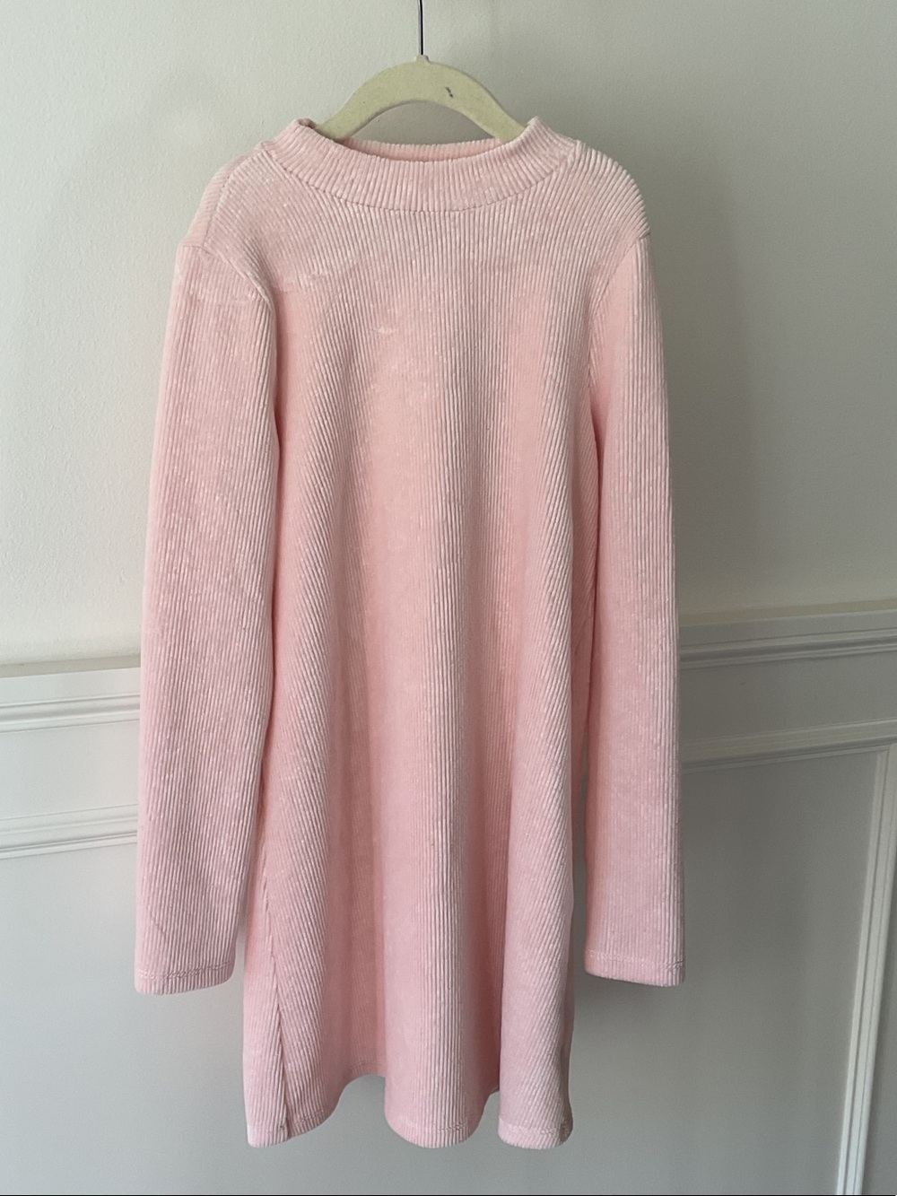 Nordstrom Kids Light Pink Ribbed Long-Sleeve Dress, never been worn